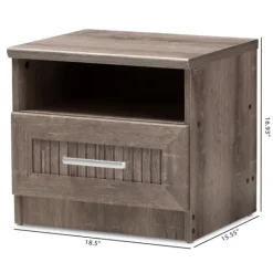 Kirkland's Home Brown Oak Wood Finish Open Shelf Nightstand- Nightstands