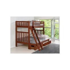 Kirkland's Home Brown Pine 2-Drawer Detachable Full/Twin Bunk Bed- Beds & Headboards