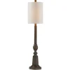 Kirkland's Home Brown Resin Traditional Candlestick Buffet Lamp- Buffet Lamps