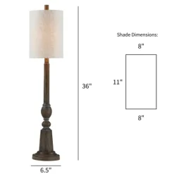 Kirkland's Home Brown Resin Traditional Candlestick Buffet Lamp- Buffet Lamps
