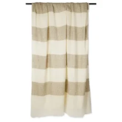Kirkland's Home Brown Rugby Stripe Fringe Throw- Blankets & Throws