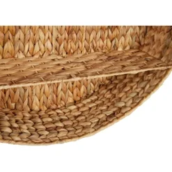 Kirkland's Home Brown Sea Grass Woven Round Wall Shelf- Shelves