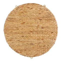 Kirkland's Home Brown Sea Grass Woven Round Wall Shelf- Shelves
