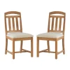 Kirkland's Home Brown Slatted Upholstered Dining Chairs, Set Of 2- Dining Chairs
