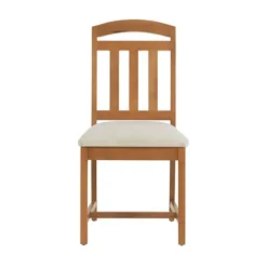 Kirkland's Home Brown Slatted Upholstered Dining Chairs, Set Of 2- Dining Chairs