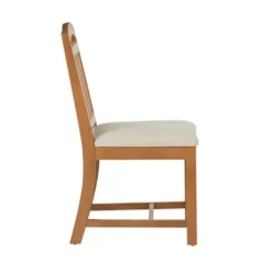Kirkland's Home Brown Slatted Upholstered Dining Chairs, Set Of 2- Dining Chairs