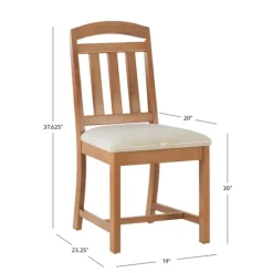 Kirkland's Home Brown Slatted Upholstered Dining Chairs, Set Of 2- Dining Chairs