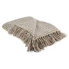 Kirkland's Home Brown Stone Square Stripes Throw- Blankets & Throws