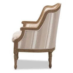 Kirkland's Home Brown Striped Upholstered Accent Chair- Accent Chairs