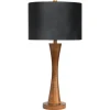 Kirkland's Home Brown Tapered Base Velvet Shade Table Lamp- Table Lamps