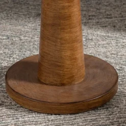 Kirkland's Home Brown Tapered Base Velvet Shade Floor Lamp- Floor Lamps