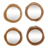 Kirkland's Home Brown Teak Wood Frame Wall Mirrors, Set Of 4- Decorative Mirrors