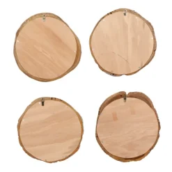 Kirkland's Home Brown Teak Wood Frame Wall Mirrors, Set Of 4- Decorative Mirrors