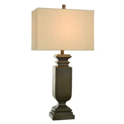 Kirkland's Home Brown Traditional Rectangular Table Lamp- Table Lamps