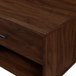 Kirkland's Home Brown Wood & Black Metal Hairpin Legs Coffee Table- Coffee Tables