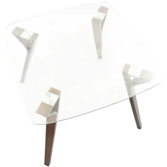 Kirkland's Home Brown Wood & Glass Midcentury Modern Dining Table- Dining Tables