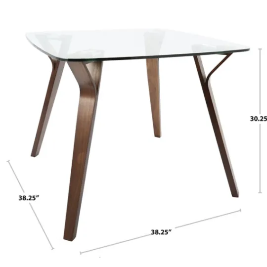Kirkland's Home Brown Wood & Glass Midcentury Modern Dining Table- Dining Tables