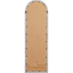 Kirkland's Home Brown Wood And Glass Arched Windowpane Mirror- Decorative Mirrors