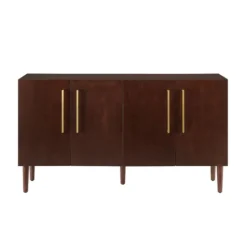 Kirkland's Home Brown Wood And Gold 4-Door Cabinet- Cabinets & Sideboards