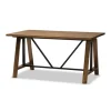 Kirkland's Home Brown Wood And Metal Linear Base Desk- Office Furniture