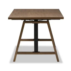 Kirkland's Home Brown Wood And Metal Linear Base Desk- Office Furniture