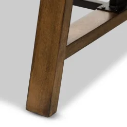 Kirkland's Home Brown Wood And Metal Linear Base Desk- Office Furniture