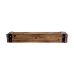 Kirkland's Home Brown Wood And Metal Shelf, 24 In.- Shelves