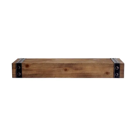 Kirkland's Home Brown Wood And Metal Shelf, 24 In.- Shelves