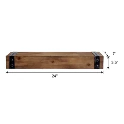 Kirkland's Home Brown Wood And Metal Shelf, 24 In.- Shelves