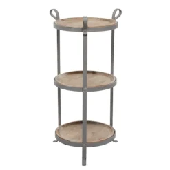 Kirkland's Home Brown Wood And Metal 3-Tier Side Table- Accent & End Tables