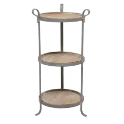Kirkland's Home Brown Wood And Metal 3-Tier Side Table- Accent & End Tables