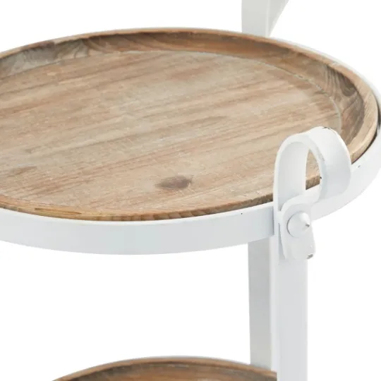 Kirkland's Home Brown Wood And Metal 3-Tier Side Table- Accent & End Tables