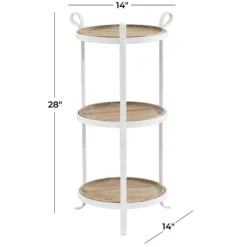 Kirkland's Home Brown Wood And Metal 3-Tier Side Table- Accent & End Tables