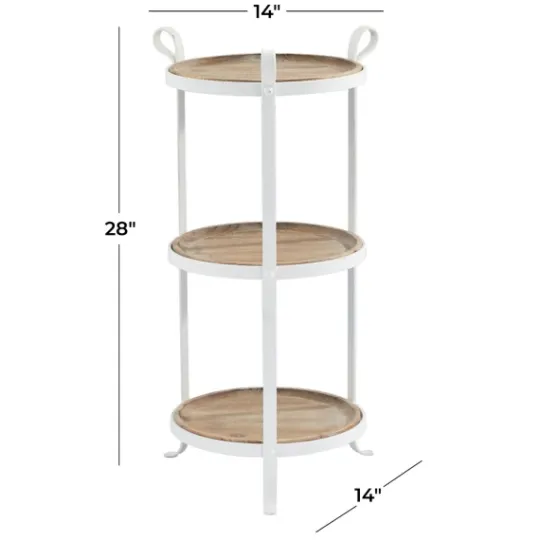 Kirkland's Home Brown Wood And Metal 3-Tier Side Table- Accent & End Tables