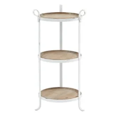Kirkland's Home Brown Wood And Metal 3-Tier Side Table- Accent & End Tables