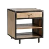 Kirkland's Home Brown Wood And Metal Trim Single Drawer Side Table- Accent & End Tables