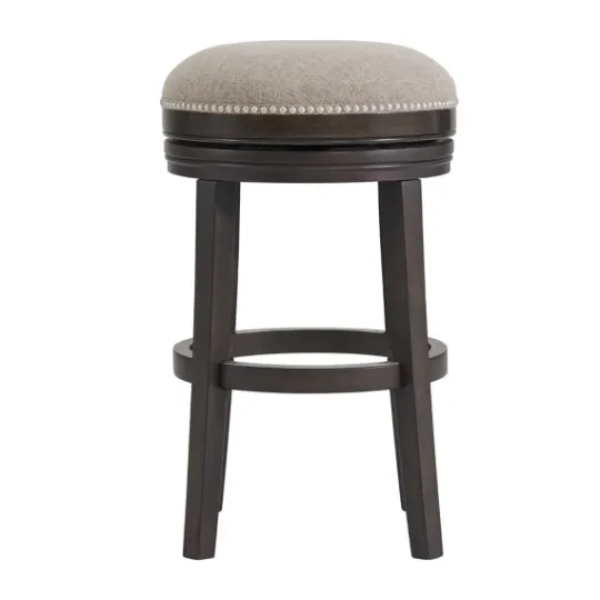 Kirkland's Home Brown Wood Backless Swivel 2-Pc. Bar Stool Set- Bar Stools & Counter Height Stools