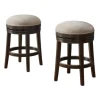 Kirkland's Home Brown Wood Backless Swivel 2-Pc. Counter Stool Set- Bar Stools & Counter Height Stools