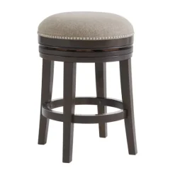 Kirkland's Home Brown Wood Backless Swivel 2-Pc. Counter Stool Set- Bar Stools & Counter Height Stools