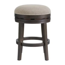Kirkland's Home Brown Wood Backless Swivel 2-Pc. Counter Stool Set- Bar Stools & Counter Height Stools