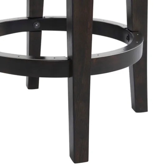 Kirkland's Home Brown Wood Backless Swivel Counter Stool- Bar Stools & Counter Height Stools