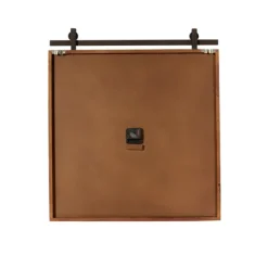 Kirkland's Home Brown Wood Black Metal Accent Square Wall Clock- Clocks