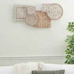 Kirkland's Home Brown Wood Geometric Layered Shapes Wall Plaque- Wall Plaques
