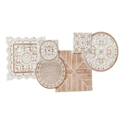 Kirkland's Home Brown Wood Geometric Layered Shapes Wall Plaque- Wall Plaques