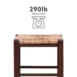 Kirkland's Home Brown Wood Grass Backless 2-Pc. Counter Stool Set- Bar Stools & Counter Height Stools