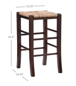 Kirkland's Home Brown Wood Grass Backless 2-Pc. Counter Stool Set- Bar Stools & Counter Height Stools