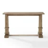 Kirkland's Home Brown Wood Pedestal Base Console Table- Console Tables