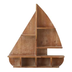 Kirkland's Home Brown Wood Sailboat Wall Shelf- Shelves