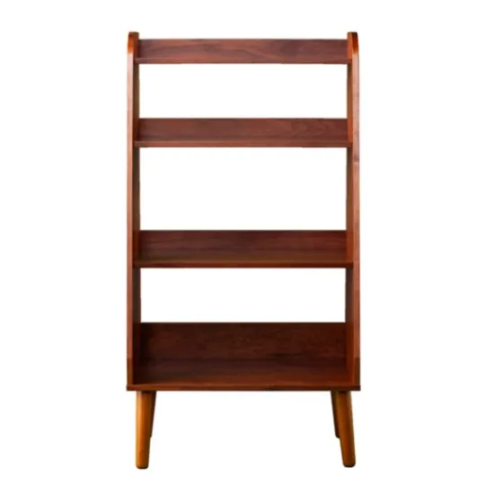Kirkland's Home Brown Wood 4-Tier Mid Century Modern Bookshelf- Bookshelves