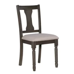 Kirkland's Home Brown Wood Upholstered Dining Chairs, Set Of 2- Dining Chairs